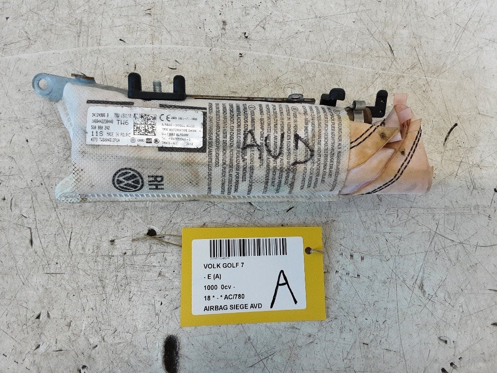 STOEL AIRBAG RECHTS VOOR Golf VII (AUA) (34124986B), Gebruikt, Volkswagen, Volkswagen AG, Kundenbetreuung@volkswagen.de