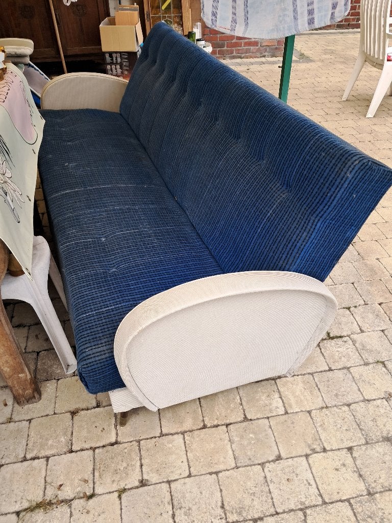 Vintage slaapzetel, 100 cm, Bleu, Enlèvement, Utilisé