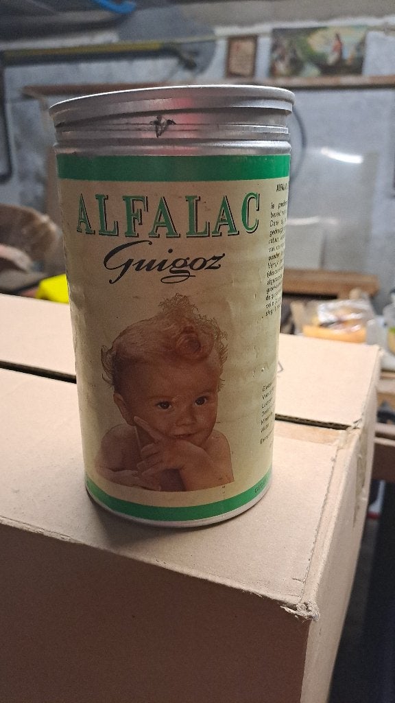 Ancienne boîte vide vintage  poudre pour bébé Guigoz Alfalac, Enlèvement ou Envoi