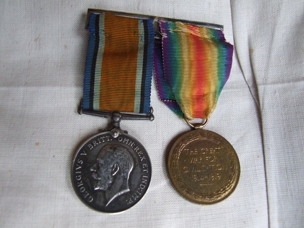 2 Engelse medailles WO1 , zilver en brons, Verzamelen, Ophalen of Verzenden, Luchtmacht