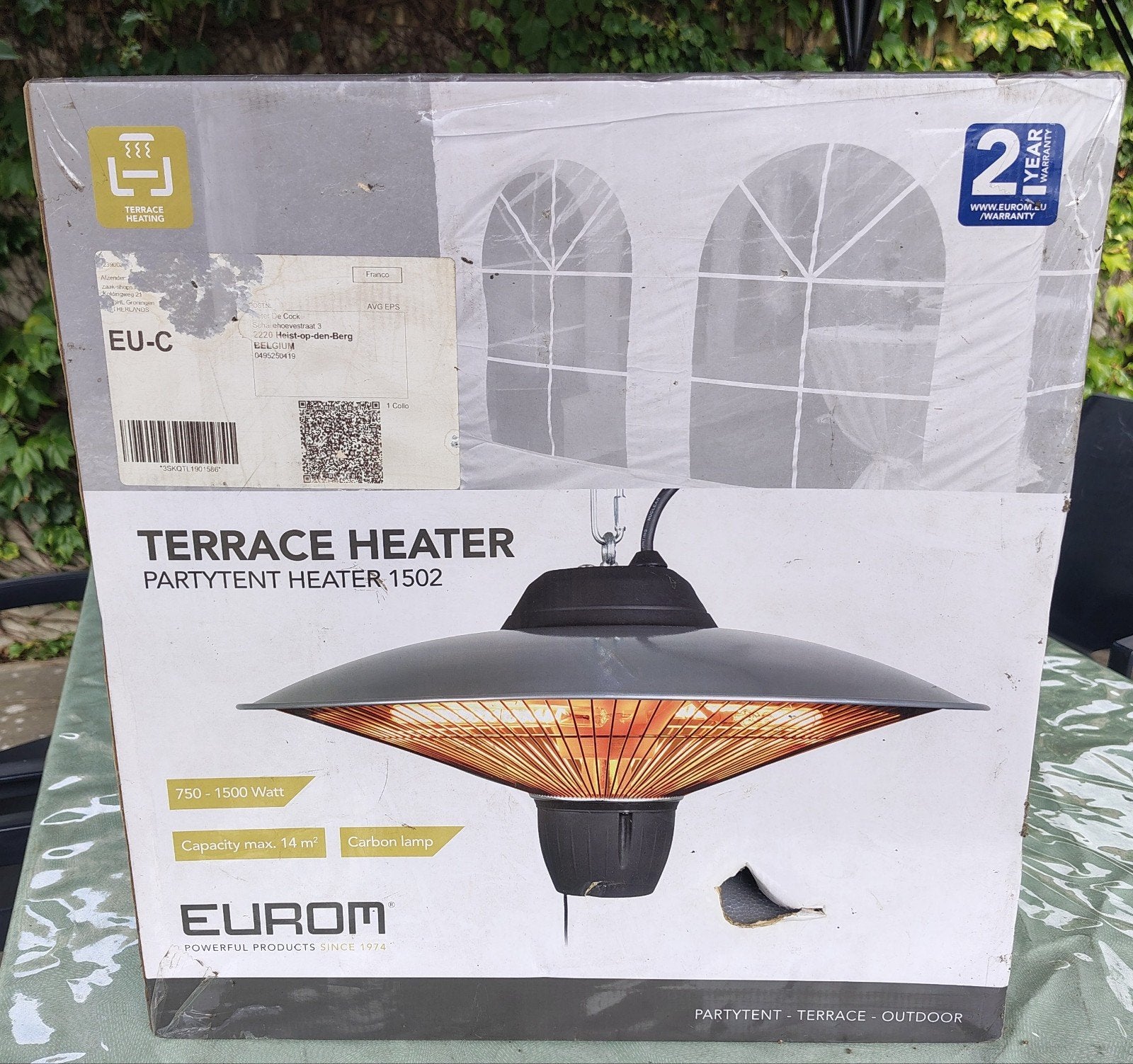 eurom teras verwarmer 1502, Ophalen of Verzenden, Nieuw, Elektrisch