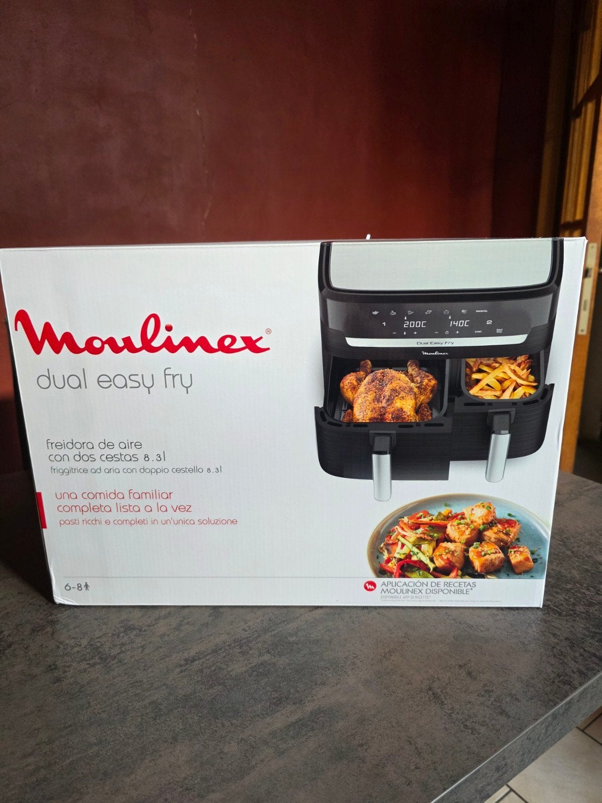 Moulinex airfryer easy fry dual, Enlèvement, Neuf, Friteuse à air