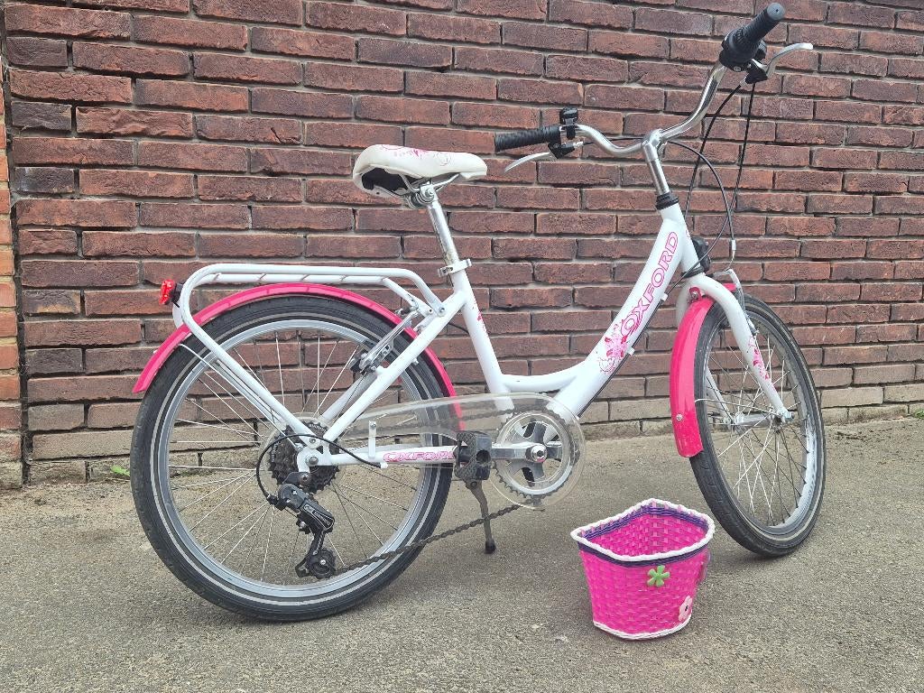 oxford meisjesfiets 20" roos wit, Frein sur jante, 20 pouces, Enlèvement, Utilisé