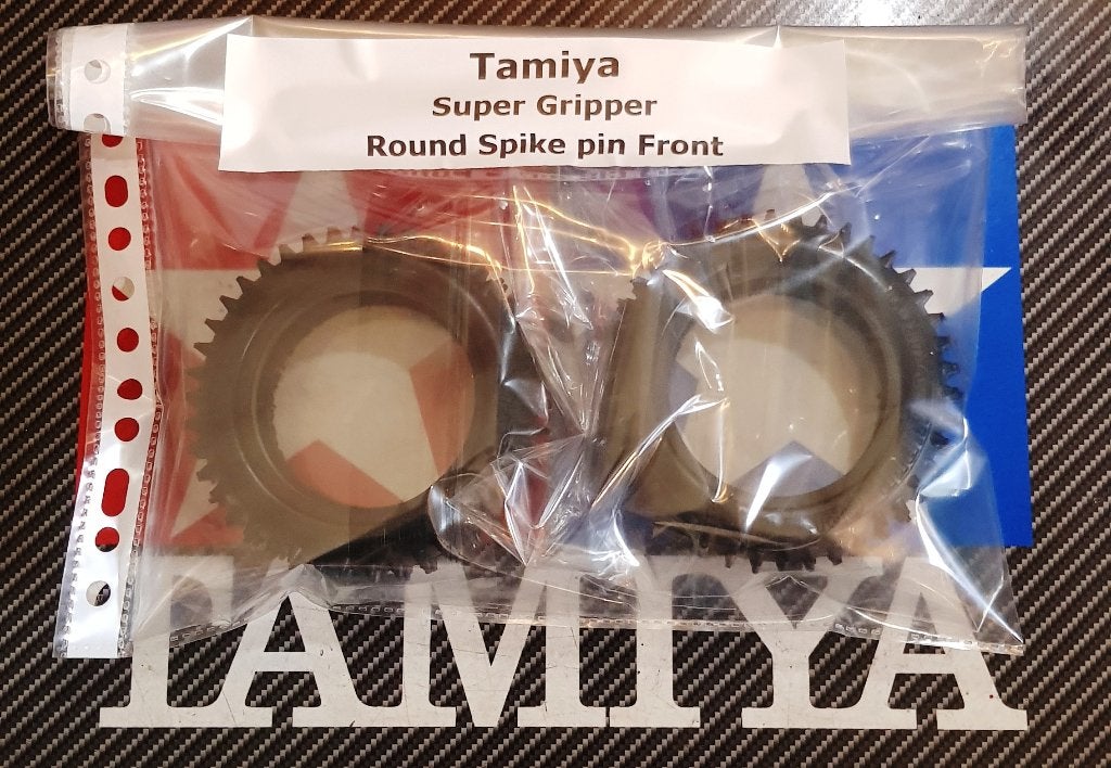 Vintage Tamiya Super Gripper Front banden 'Round Pin' spike, Hobby en Vrije tijd, Modelbouw | Radiografisch | Auto's, Nieuw, Onderdeel