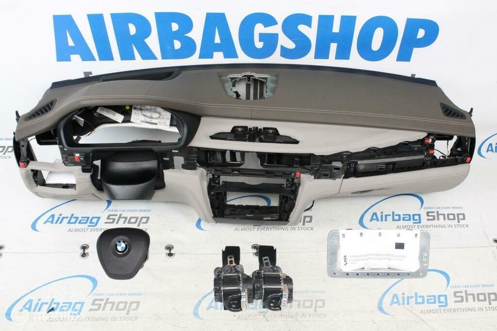 Airbag set Dashboard bruin/grijs HUD wit stiksels BMW X5 F15, Auto-onderdelen, Gebruikt, Ophalen of Verzenden