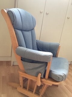 schommel stoel, Huis en Inrichting, Stoelen, Ophalen, Gebruikt, Blauw, Eén