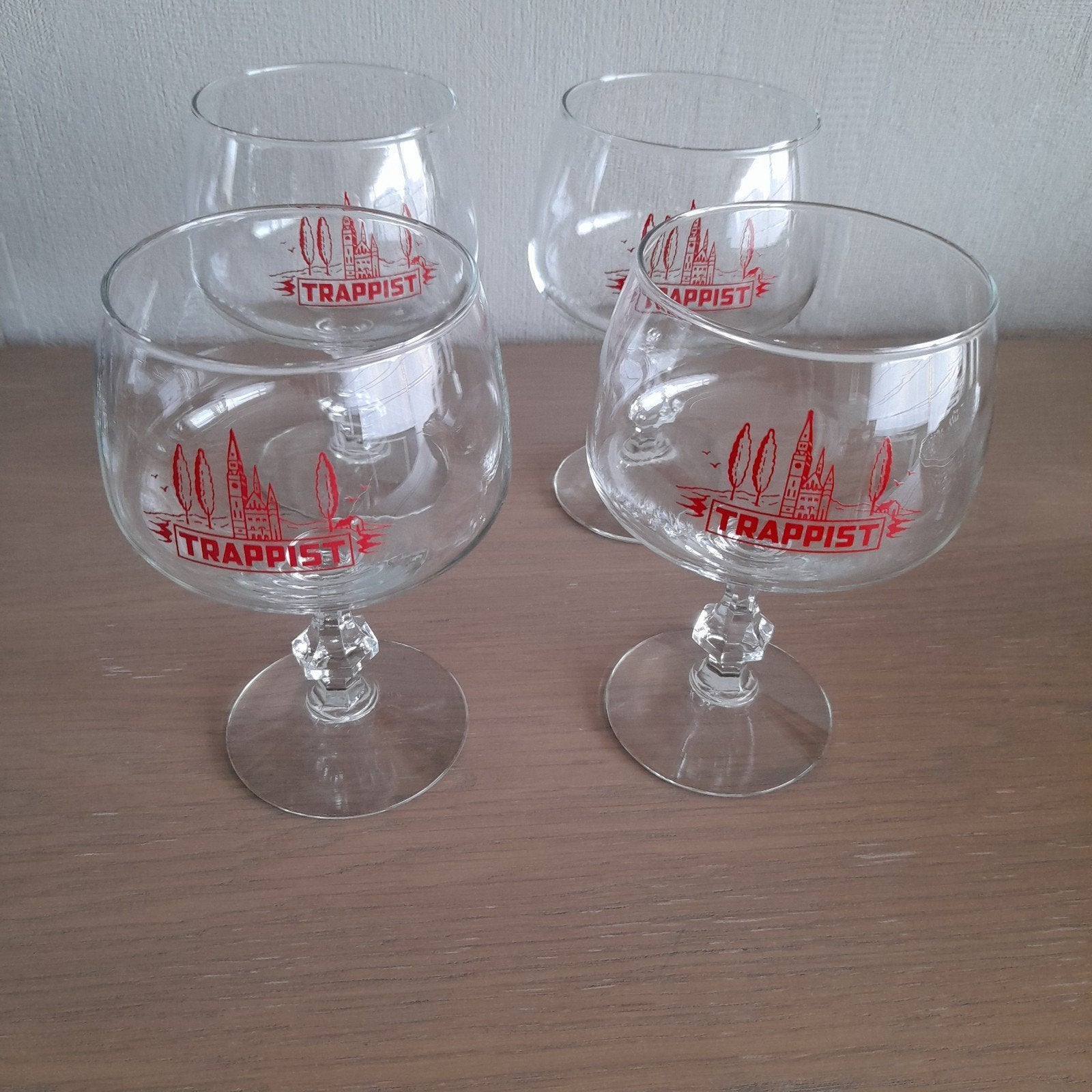 4 vintage bierglazen Brouwerij De Gheest  Aalst. (lot), Verzamelen, Ophalen