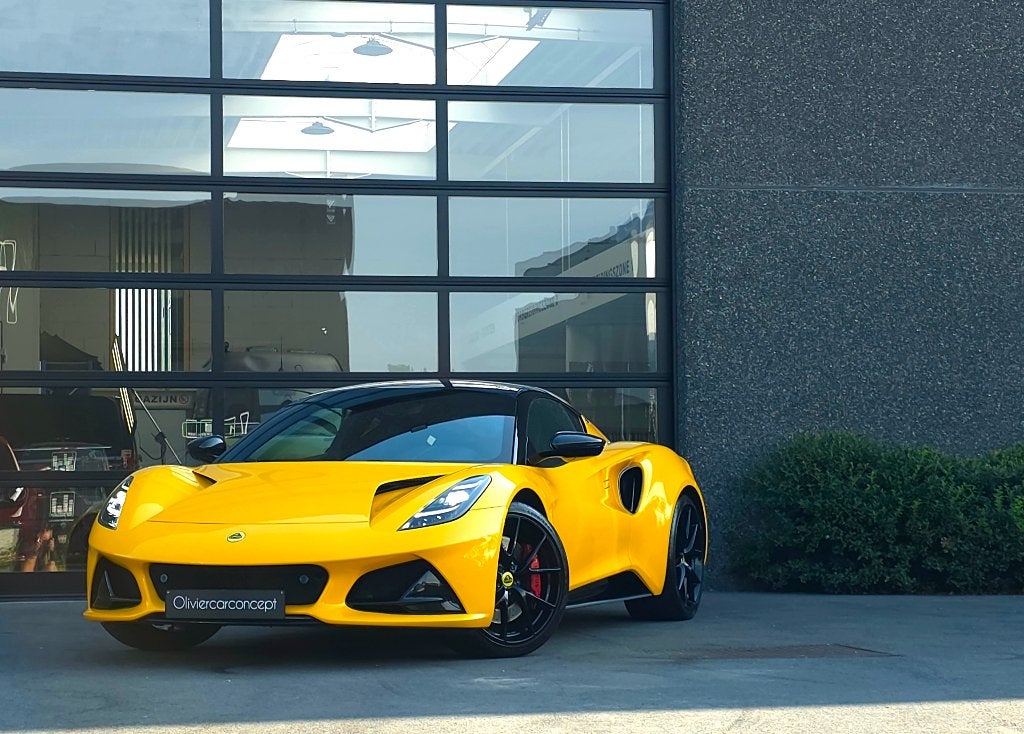 Lotus Emira 2.0 Turbo i4 FIRST EDITION *BLACK PACK *Lage biv, Automaat, Achterwielaandrijving, Alcantara, Geel