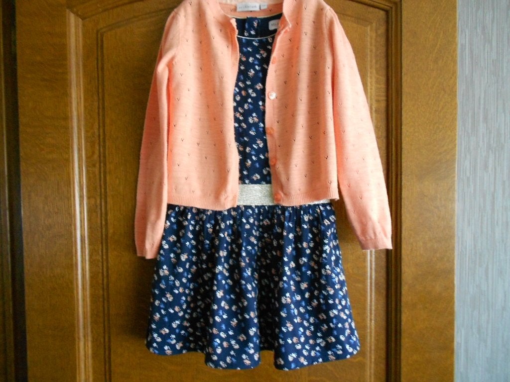 robe avec veste orange mt 116 Bel&Bo, Enfants & Bébés, Robe ou Jupe, Enlèvement ou Envoi, Utilisé, Bel & Bo