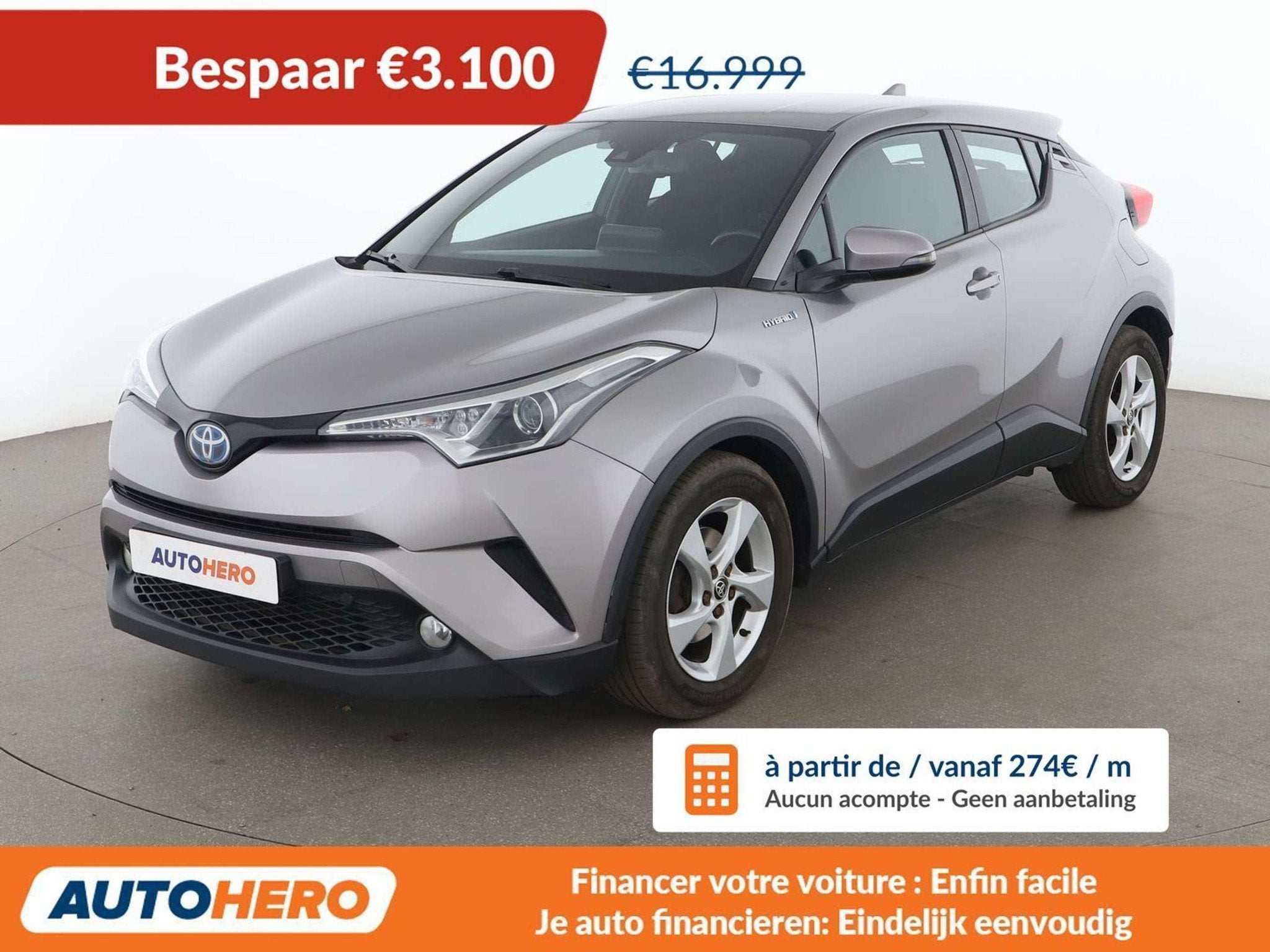 Toyota C-HR 1.8 Hybrid Dynamic (automatique), Argent ou Gris, Achat, Euro 6, 86 g/km