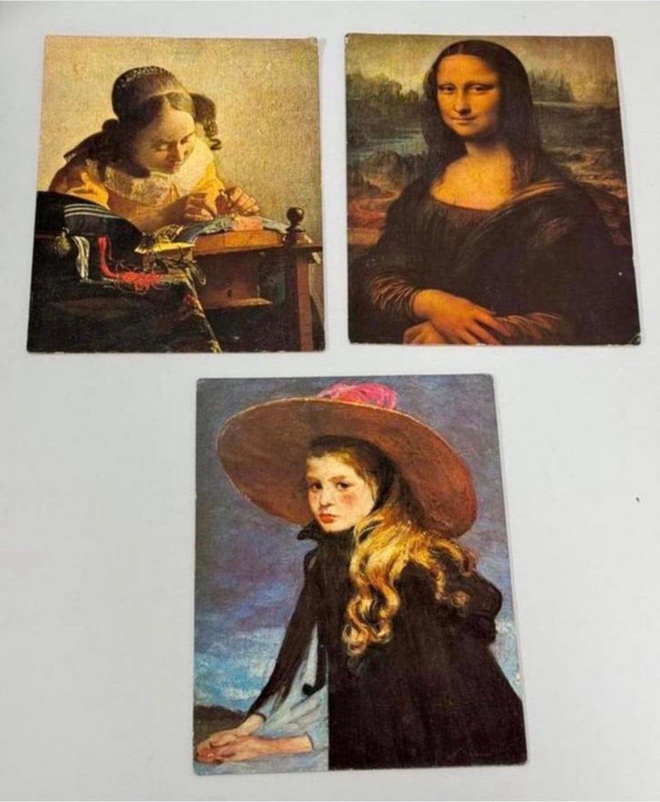 3 impressions d'art vintage peinture art Mona Lisa Henriette, Enlèvement ou Envoi