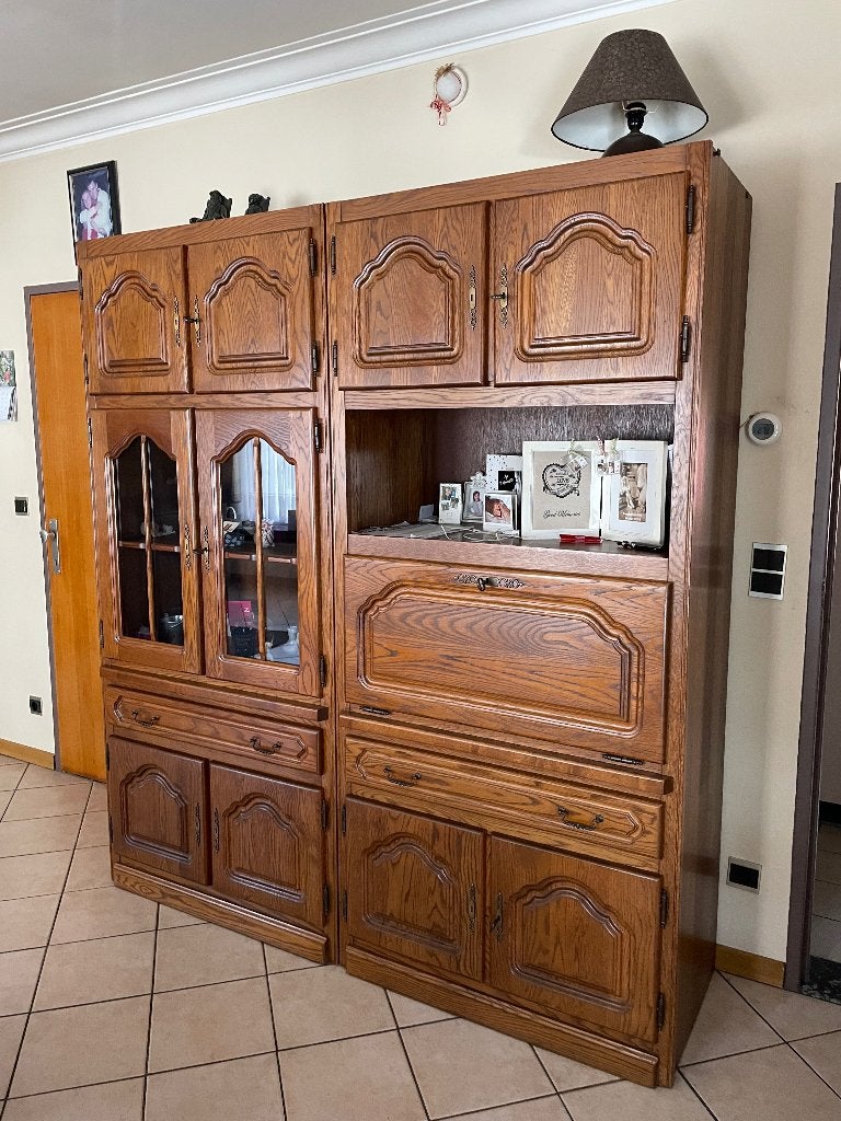 Eikenhouten buffetkasten, Enlèvement, Utilisé, Chêne, Avec tablette(s)