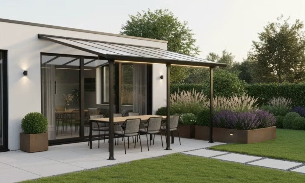 Pergola aluminium 4 x 3 antraciet grijs, Jardin & Terrasse, Enlèvement
