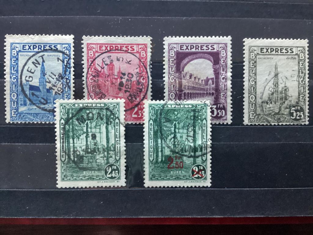 Gestempelde reeks Expressezegels COB 292C-292H, Postzegels en Munten, Verzenden, Gestempeld