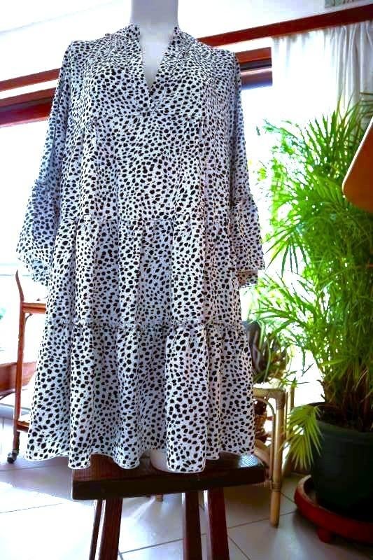 los stijlvol bijzonder wit zwarte jurk, Kleding | Dames, Wit, Maat 46/48 (XL) of groter, Ophalen of Verzenden, Gedragen