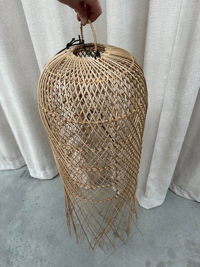 Hanglamp rotan XL, Ophalen, Gebruikt, Boho, 75 cm of meer