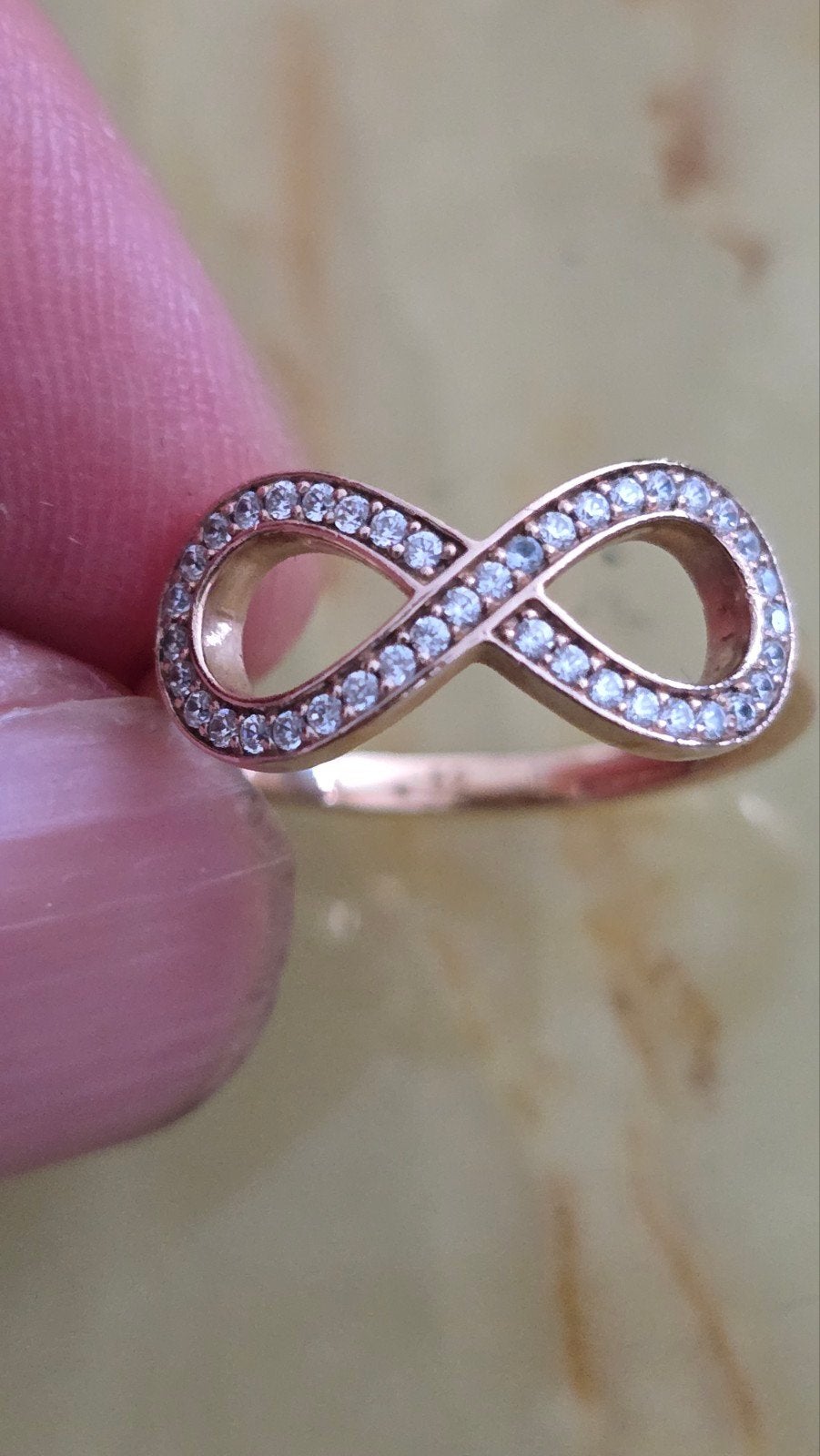infinity goud en zilver ring, Bijoux, Sacs & Beauté, Enlèvement ou Envoi, Or, Or