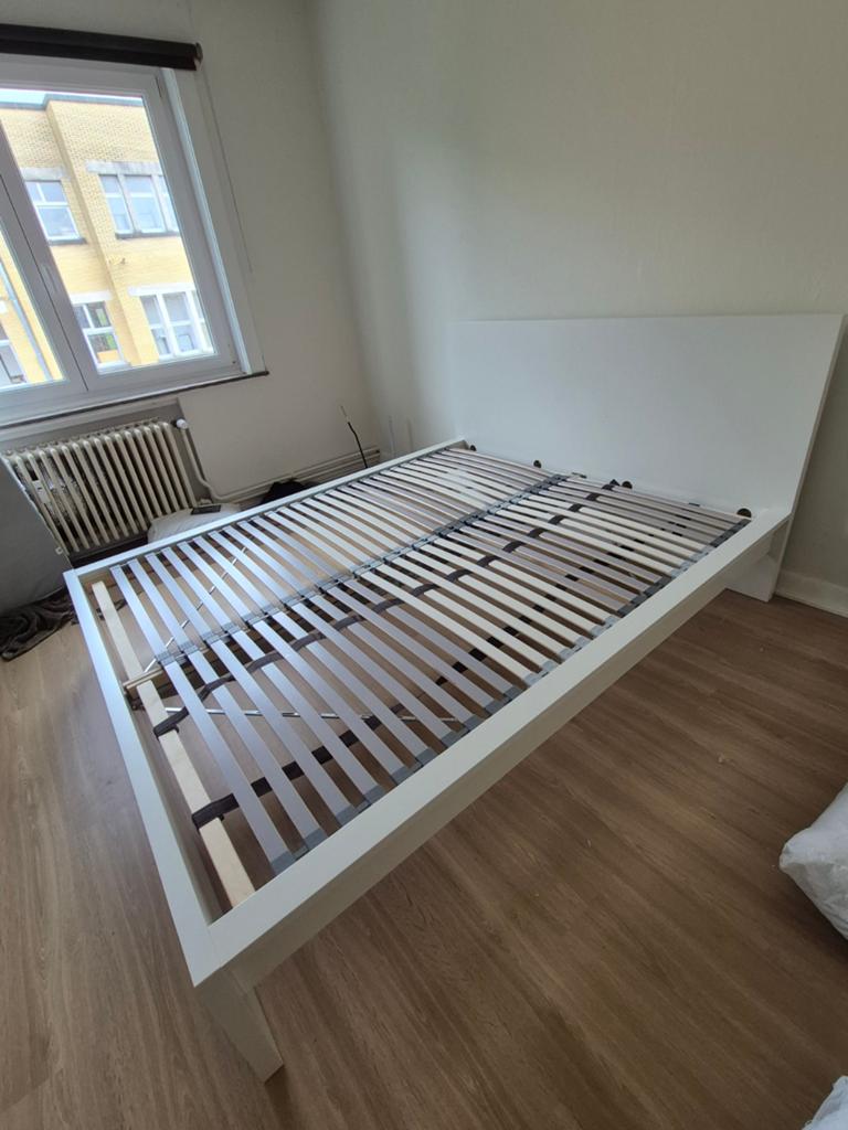 Lit Ikea MALM 160x200 comme neuf, Comme neuf, Enlèvement, 200 cm, Blanc