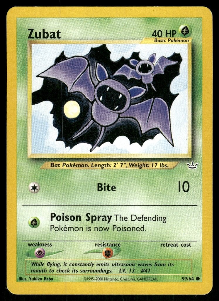 Zubat 59/64 - Neo Revelation (NM), Hobby & Loisirs créatifs, Jeux de cartes à collectionner | Pokémon, Utilisé, Envoi