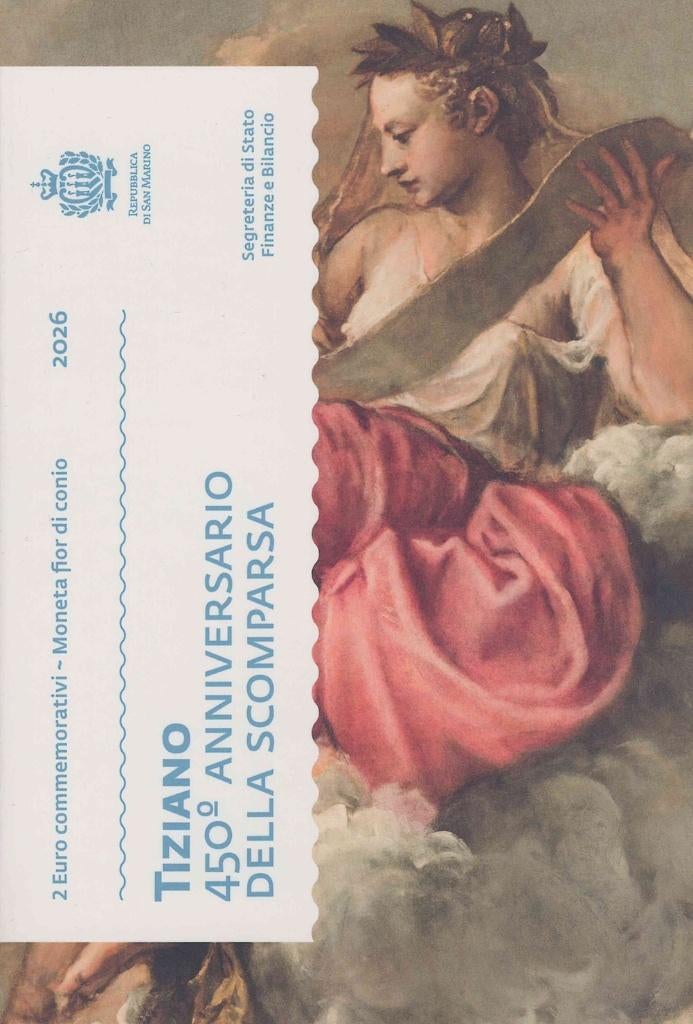 San Marino 2026 - 2 euro in blister - Tiziano, Ophalen of Verzenden, San Marino, 2 euro, Setje