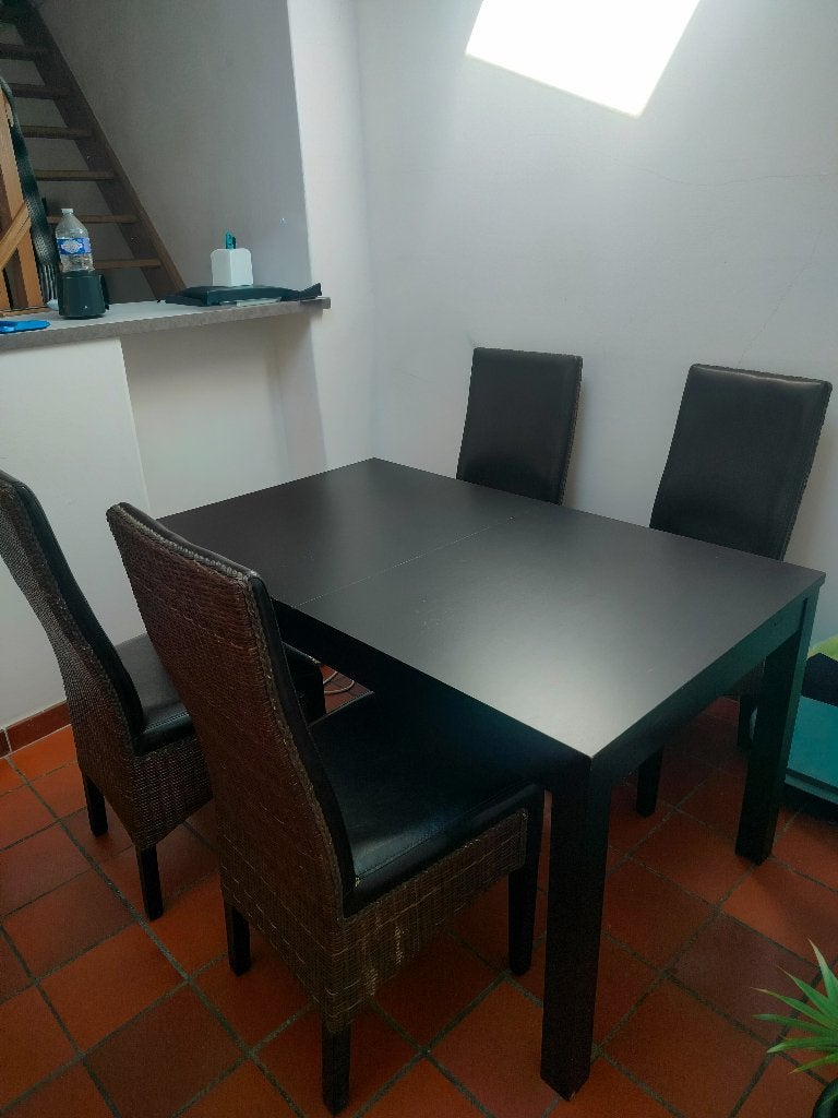 Uitschuifbare Eettafel + 4 Stoelen, Maison & Meubles, Enlèvement, Comme neuf