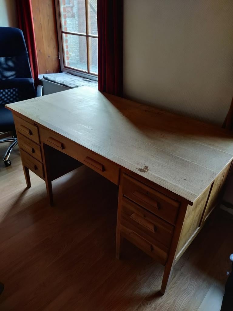 Bureau à l'ancienne en bois plaqué, Maison & Meubles, Enlèvement, Démontable, Bois