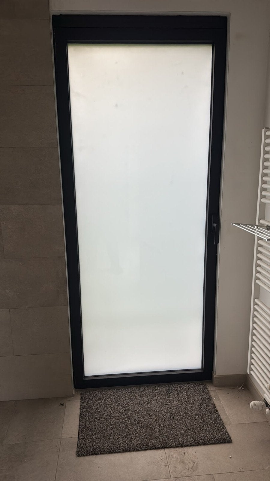 Moderne aluminium buitendeur met mat glas - 215cm x 90cm, Ophalen, Glas, Buitendeur