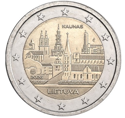 2 euro Litouwen 2026 De stad Kaunas, Ophalen of Verzenden, 2 euro