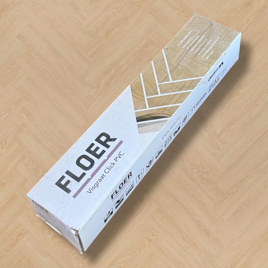 Floer Visgraat Click PVC Eems Natuur Eiken 4 pakken, Ophalen, Zo goed als nieuw