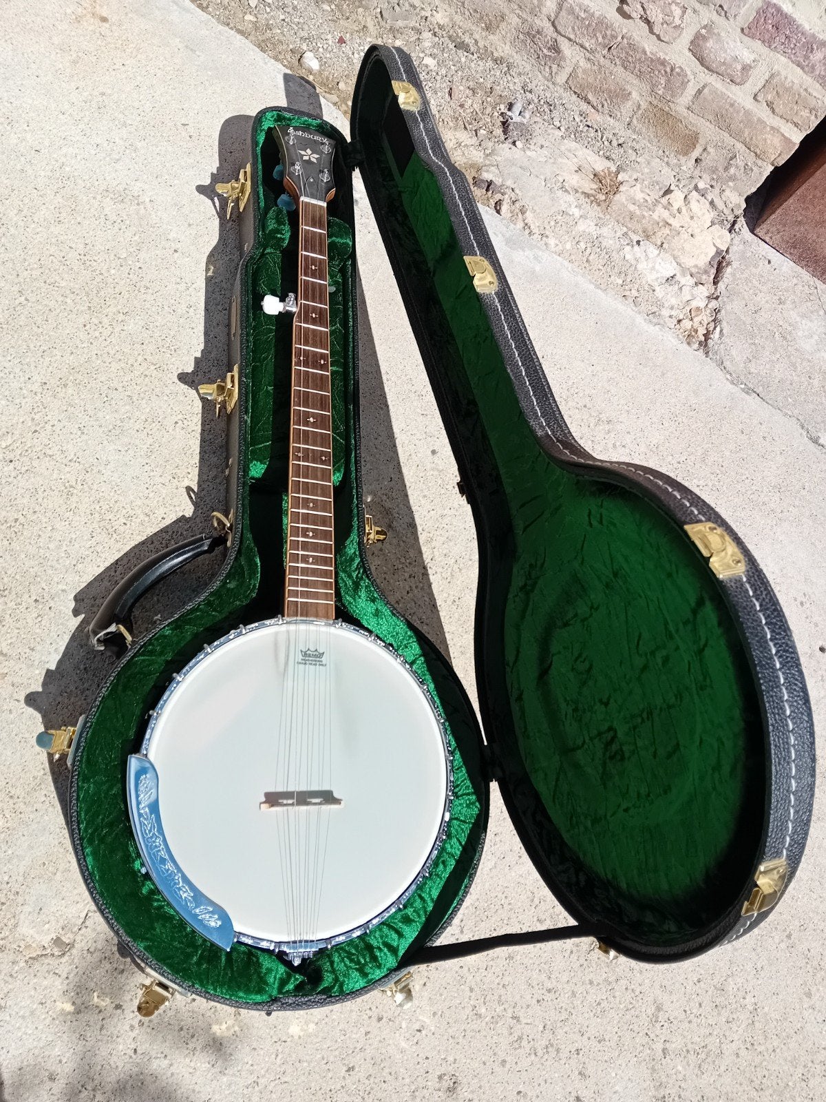 Ashbury AB-55-5 open back banjo inclusief koffer, Muziek en Instrumenten, Ophalen, Zo goed als nieuw, 5-snarige of Bluegrassbanjo