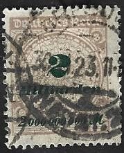 1 Postzegel Duitse Rijk 1923 Cijfer (III) in cirkel, Ophalen of Verzenden, Overige periodes, Gestempeld