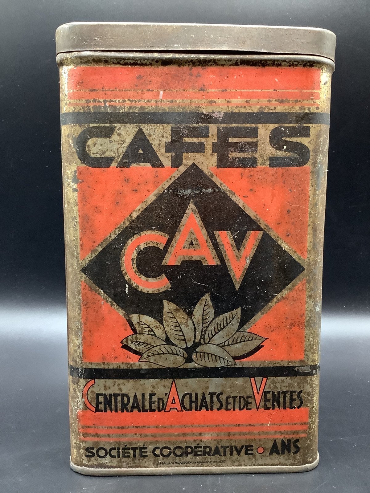 Ancienne boite à café CAV (Ans), Collections, Enlèvement ou Envoi