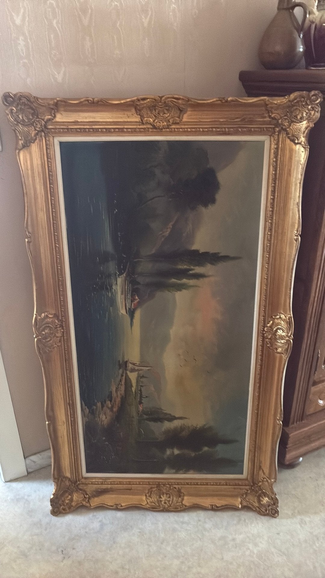 Groot schilderij / kader, Antiek en Kunst, Ophalen