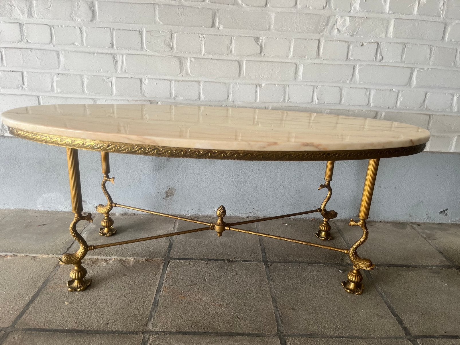 Salontafel met marmeren blad, Ophalen, Zo goed als nieuw