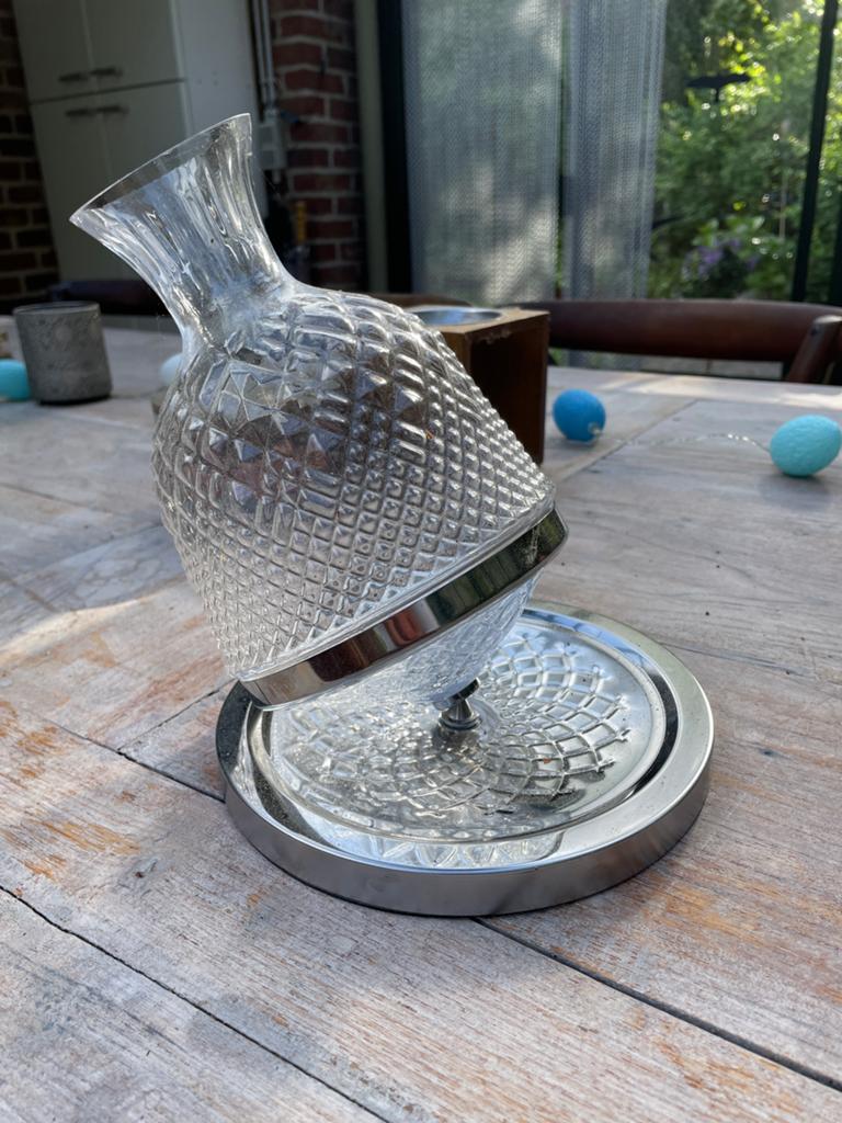 Draaiende wijn decanteur, Huis en Inrichting, Woonaccessoires | Stolpen, Ophalen, Zo goed als nieuw