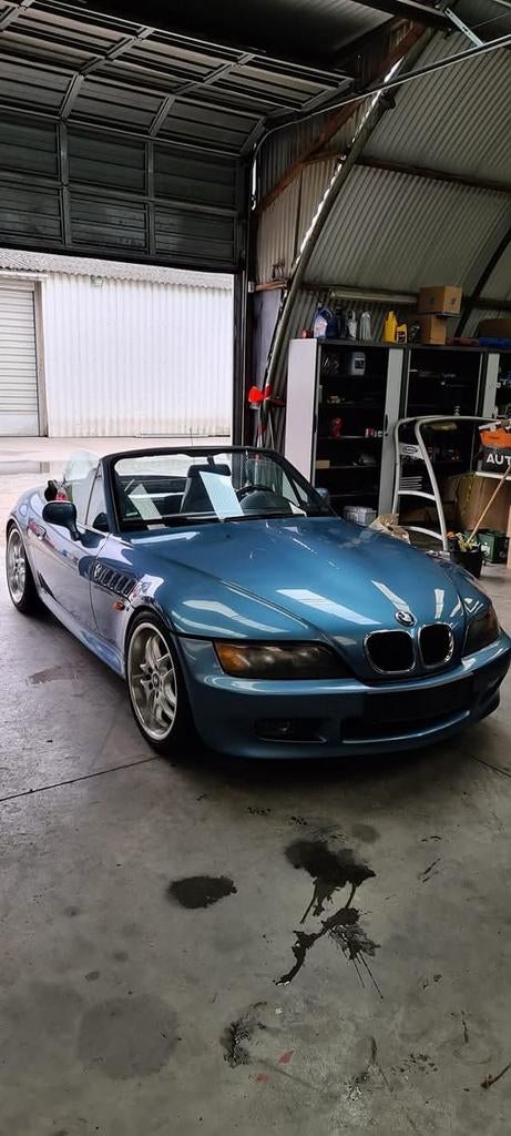 Bmw z3 1.9, Auto's, Achterwielaandrijving, Zwart, Cabriolet, Blauw