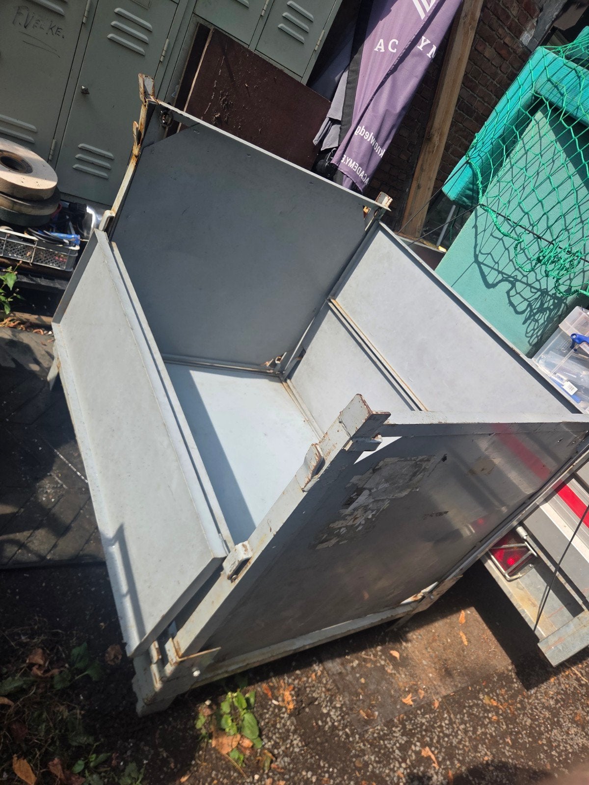 Metalen opklapbare stapelbak / transport box, Ophalen, Gebruikt