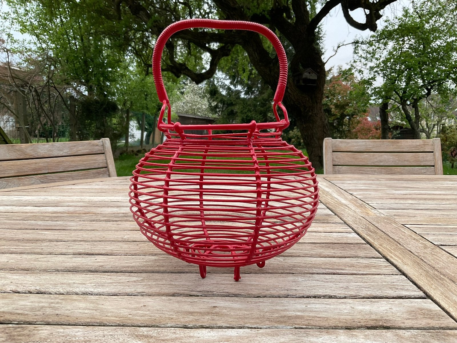 Panier à oeufs en métal plastifié rouge, Maison & Meubles, Enlèvement, Comme neuf