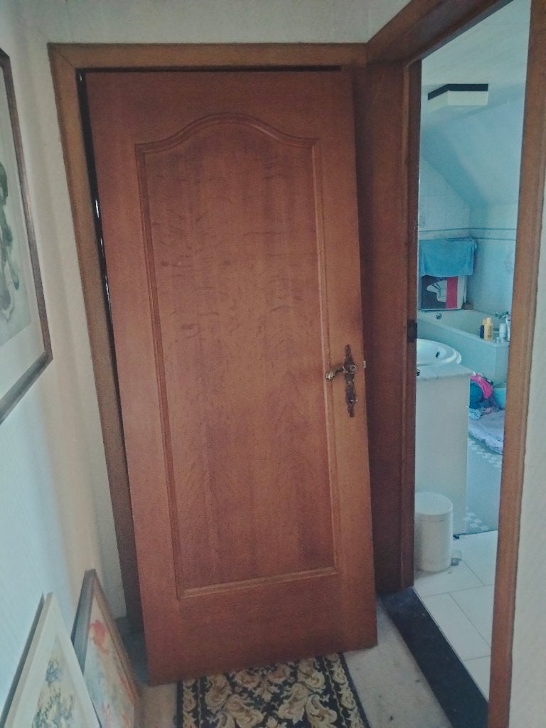 Binnendeur  eik met inzetstuk 2 stuks, Doe-het-zelf en Bouw, Deuren en Vliegenramen, Zo goed als nieuw, Binnendeur, 200 tot 215 cm