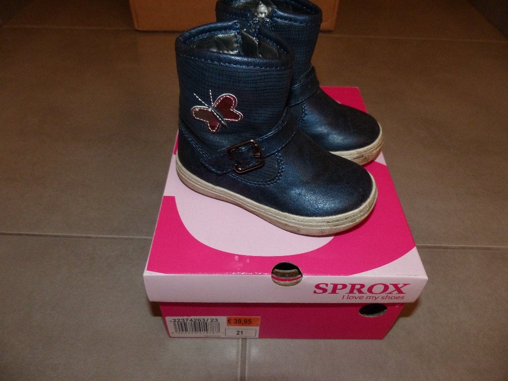 Sprox donkerblauwe laarsjes - meisje - maat 21, Meisje, Ophalen of Verzenden, Sprox, Laarzen