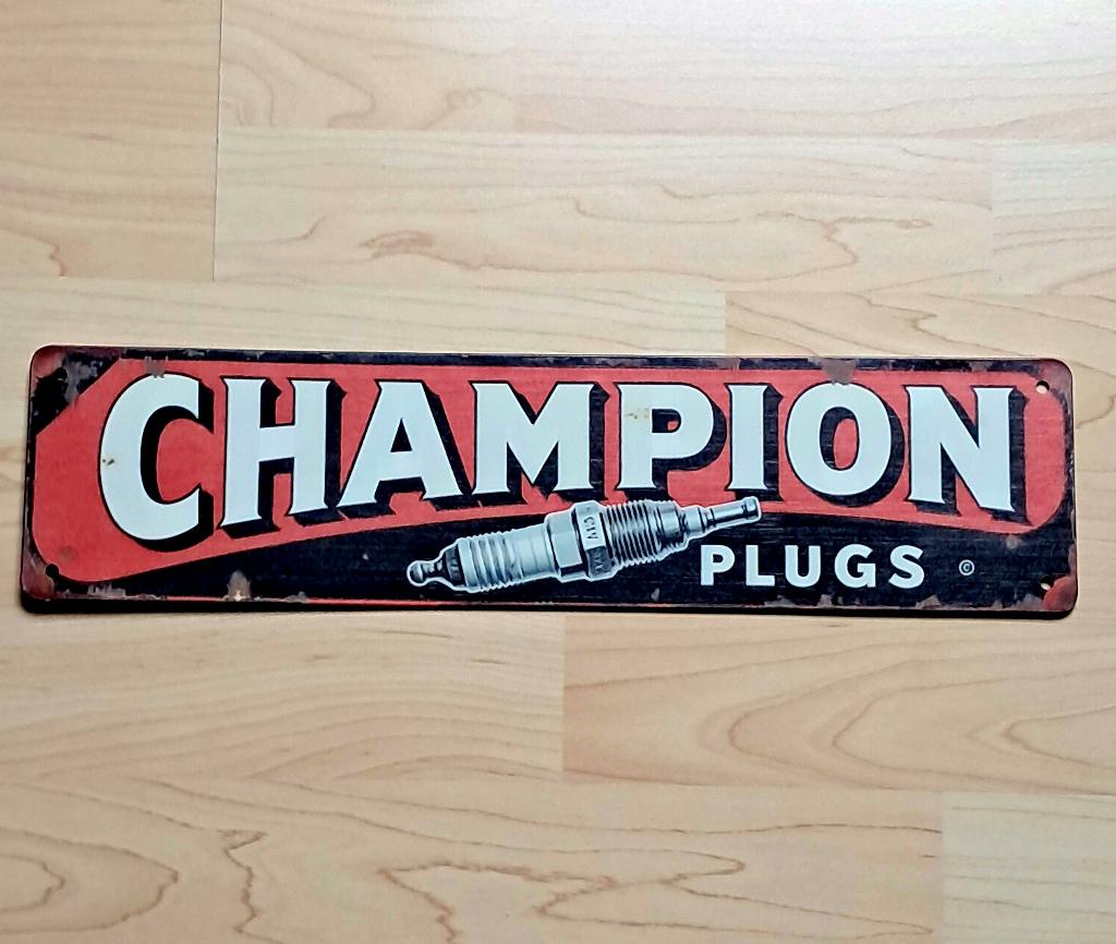 Champion retro look bord, Ophalen of Verzenden, Nieuw, Reclamebord