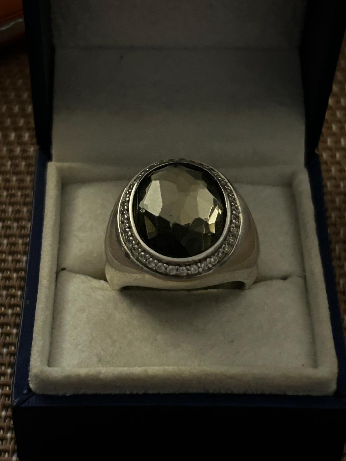 epaisse bague argent 925 avec pierre, Bijoux, Sacs & Beauté, Enlèvement ou Envoi, Argent, Argent