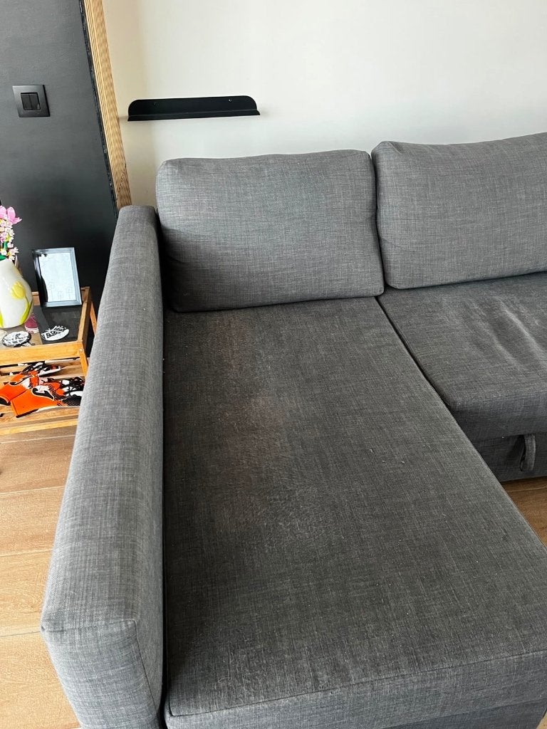 FRIHETEN hoekslaapbank te koop., Huis en Inrichting, Ophalen, Gebruikt, Kunststof