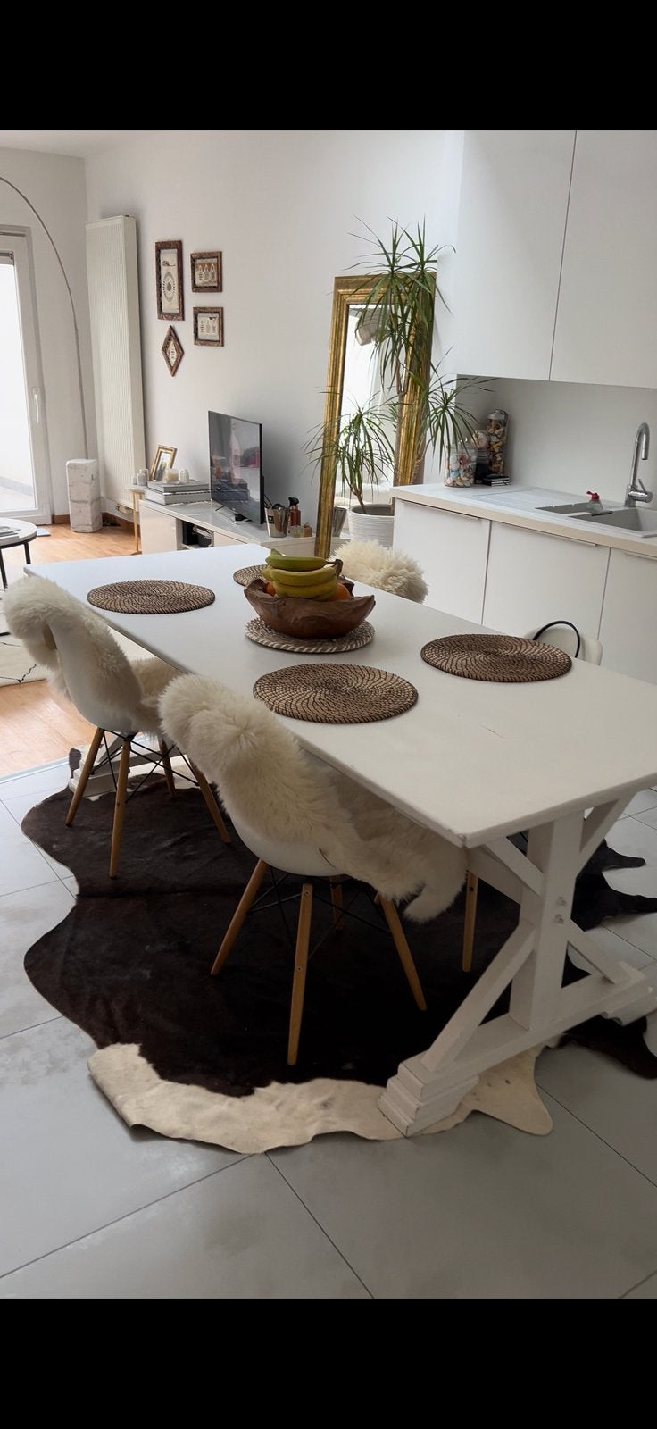 Table à manger blanche Flamant, Enlèvement, Utilisé, Flamant stijl