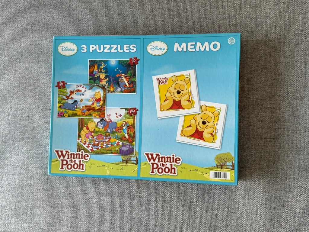 200. Puzzel + memo - Disney - Winnie the Pooh, Ophalen of Verzenden, Zo goed als nieuw, 2 tot 4 jaar