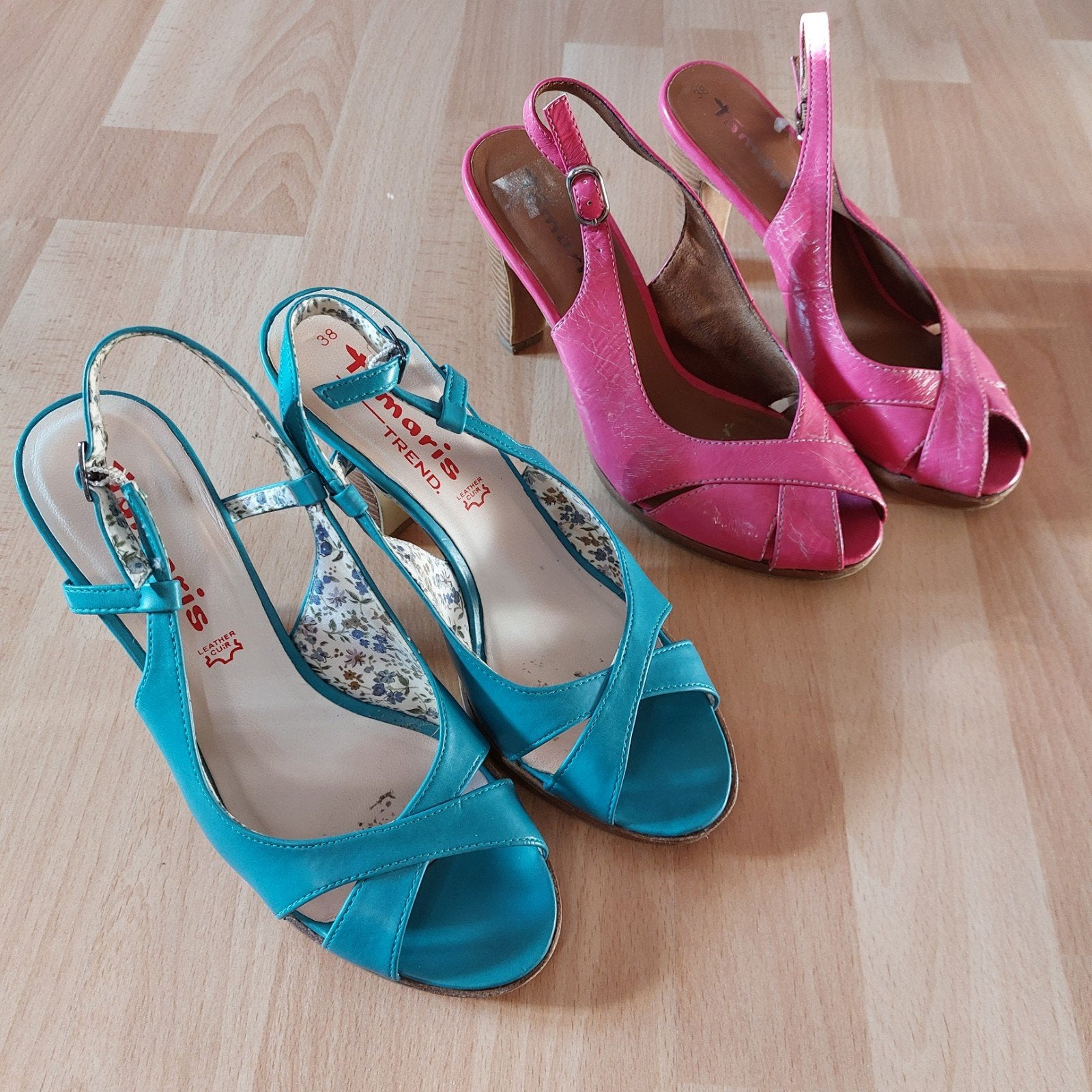 2 paar sandalen mt 38 tamaris, Kleding | Dames, Schoenen, Ophalen, Roze