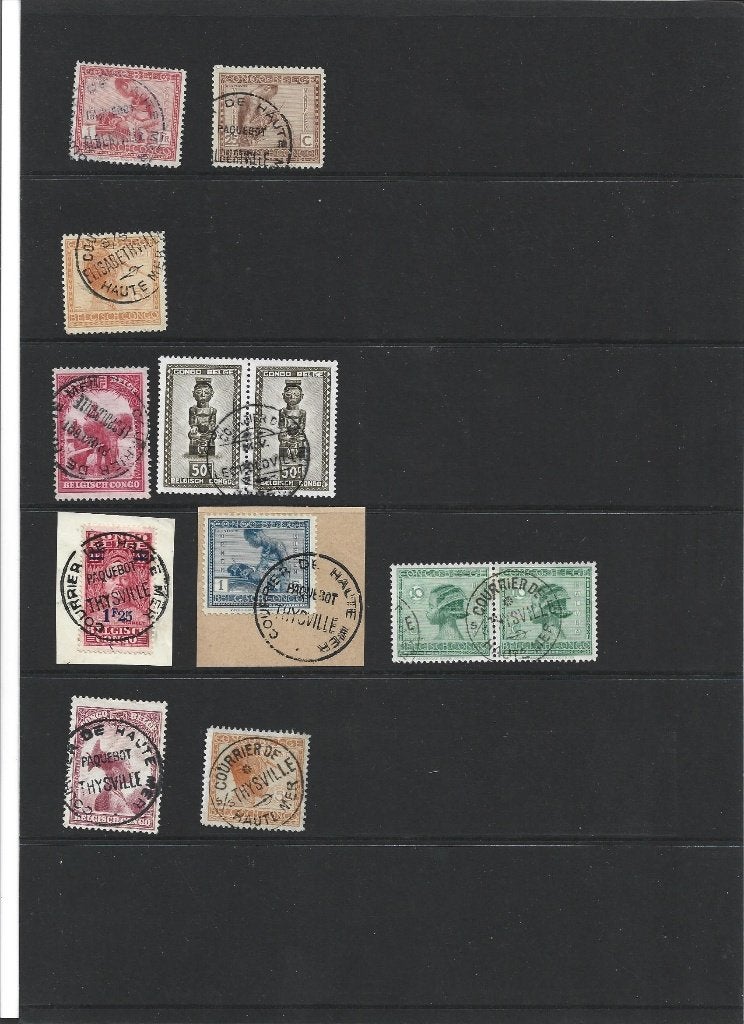 postzegels Belgisch Congo stempels bootpost, Ophalen of Verzenden, Gestempeld