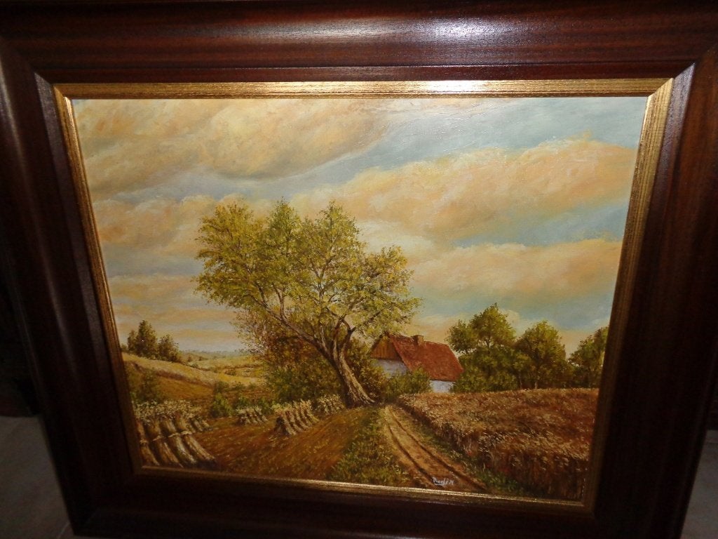 *M.Roels (1933) -Belle peinture -Inscrite à PIRON, BAS..., Antiquités & Art, Enlèvement ou Envoi, Cadre spécial, Toile