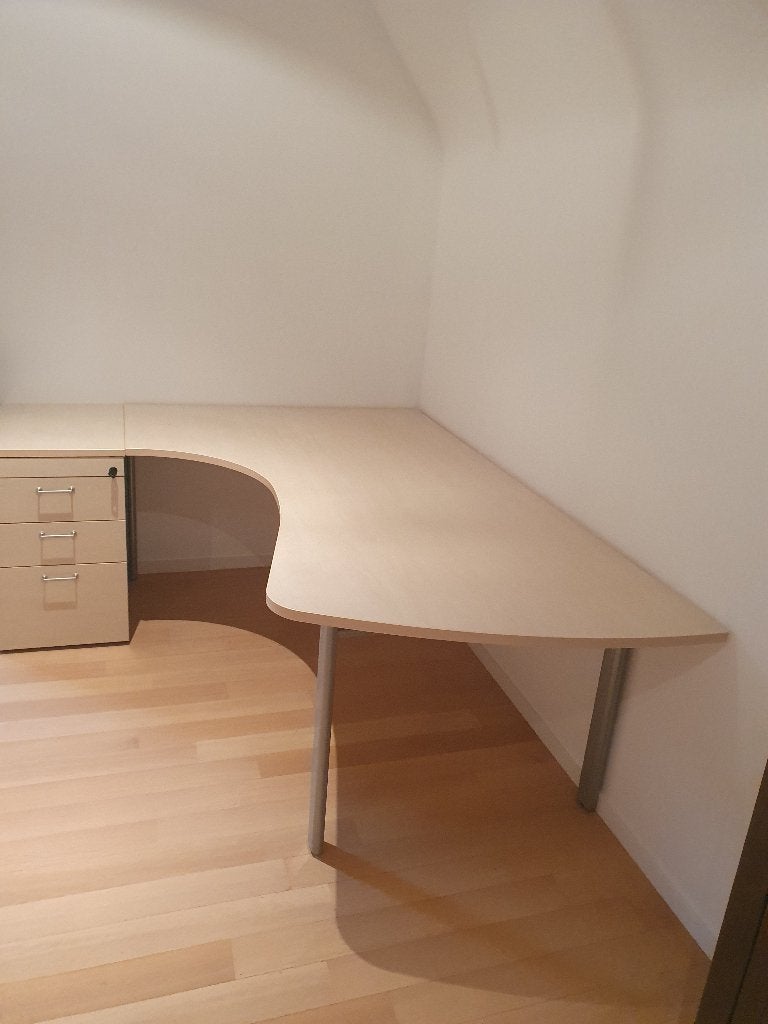 Bureau - kast combinatie, Ophalen, 120 cm, Hout, Demontabel
