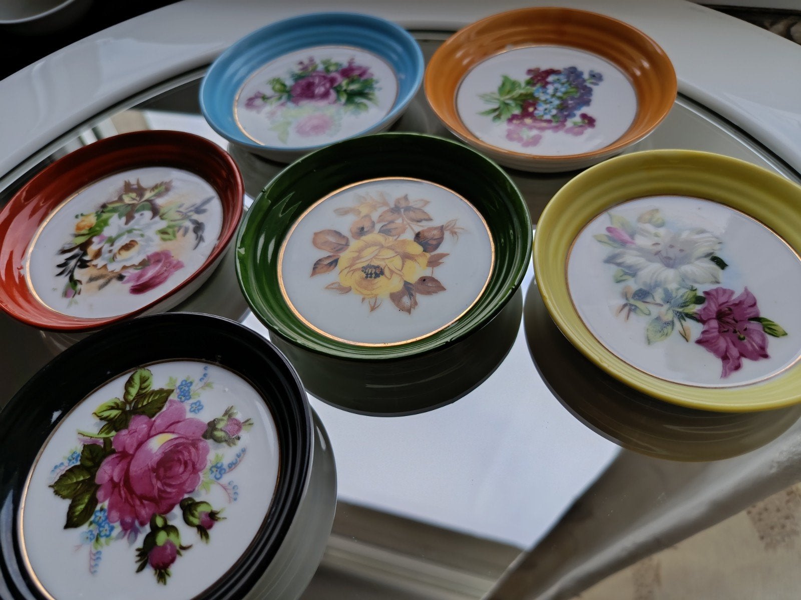6 coupelles en porcelaine, diam. 9.5, Maison & Meubles, Enlèvement